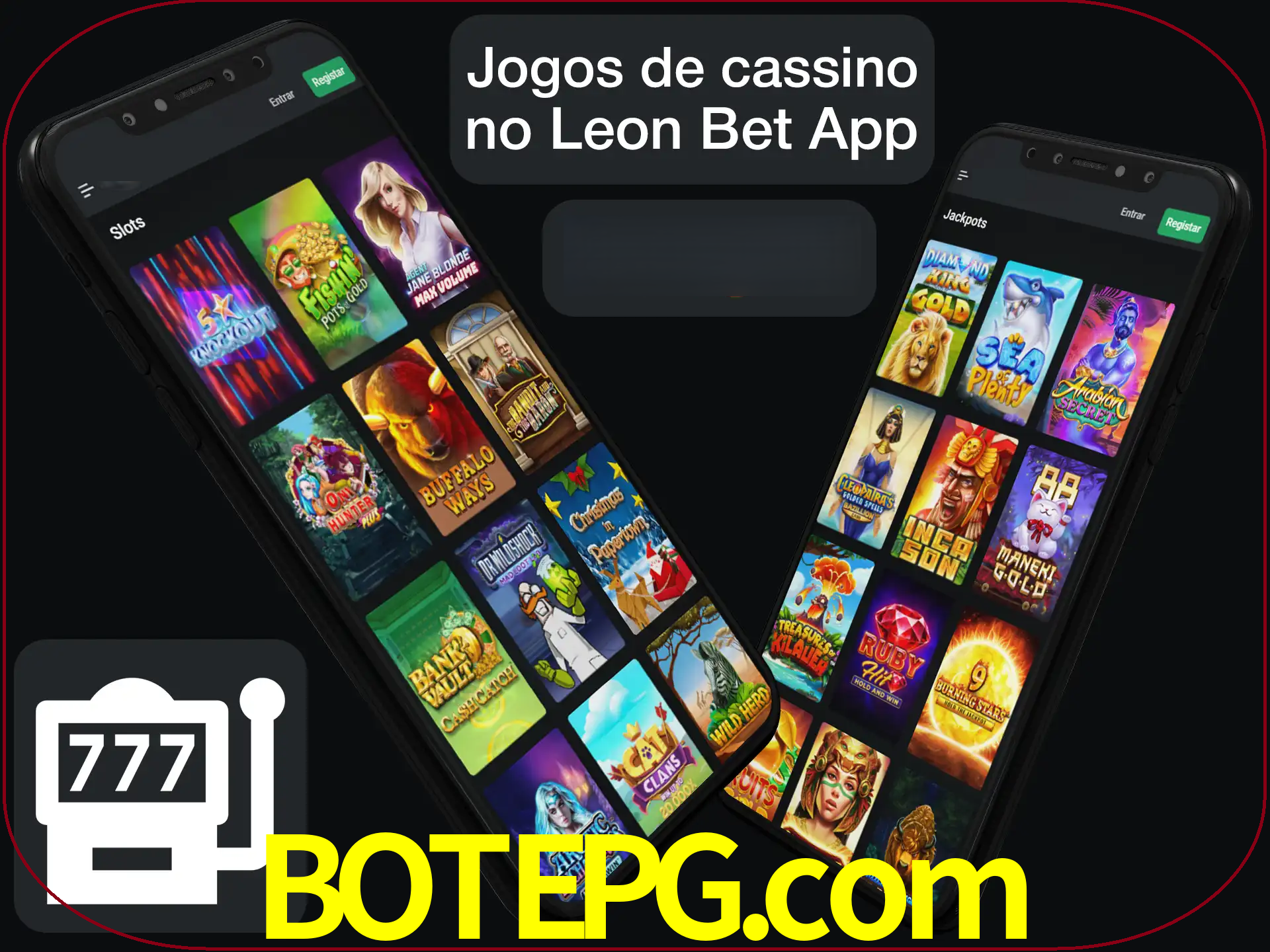 Escolha quais jogos de cassino jogar no app.
