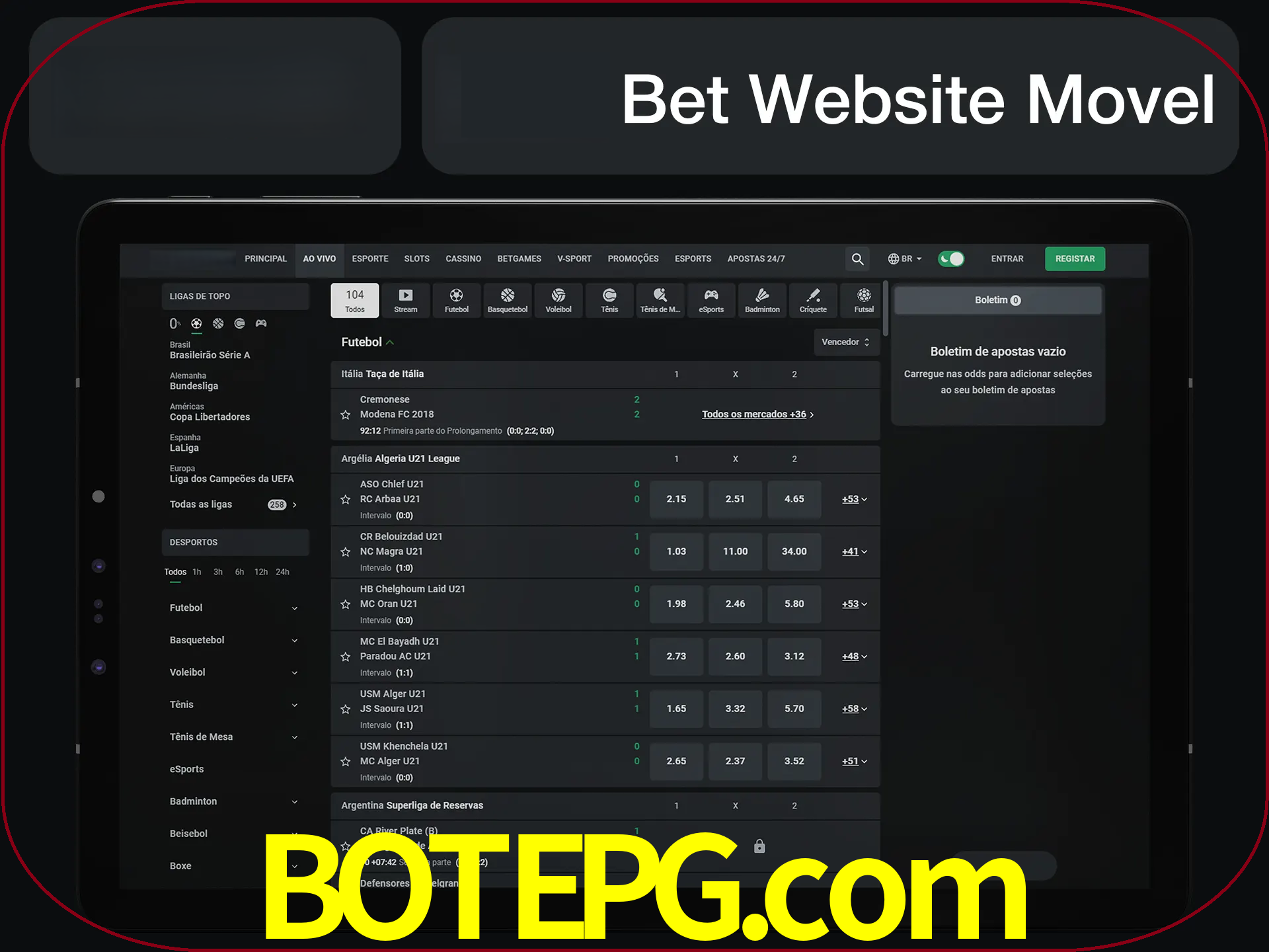 Use nosso website em qualquer dispositivo.